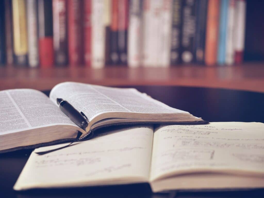 opened book for reseach